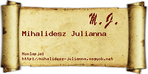 Mihalidesz Julianna névjegykártya